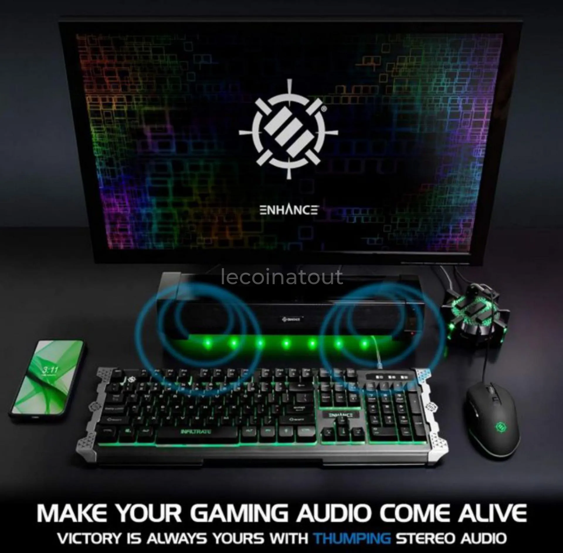 Enceinte Gamer filaire avec LED anhance attack — photo 2, Guédiawaye
