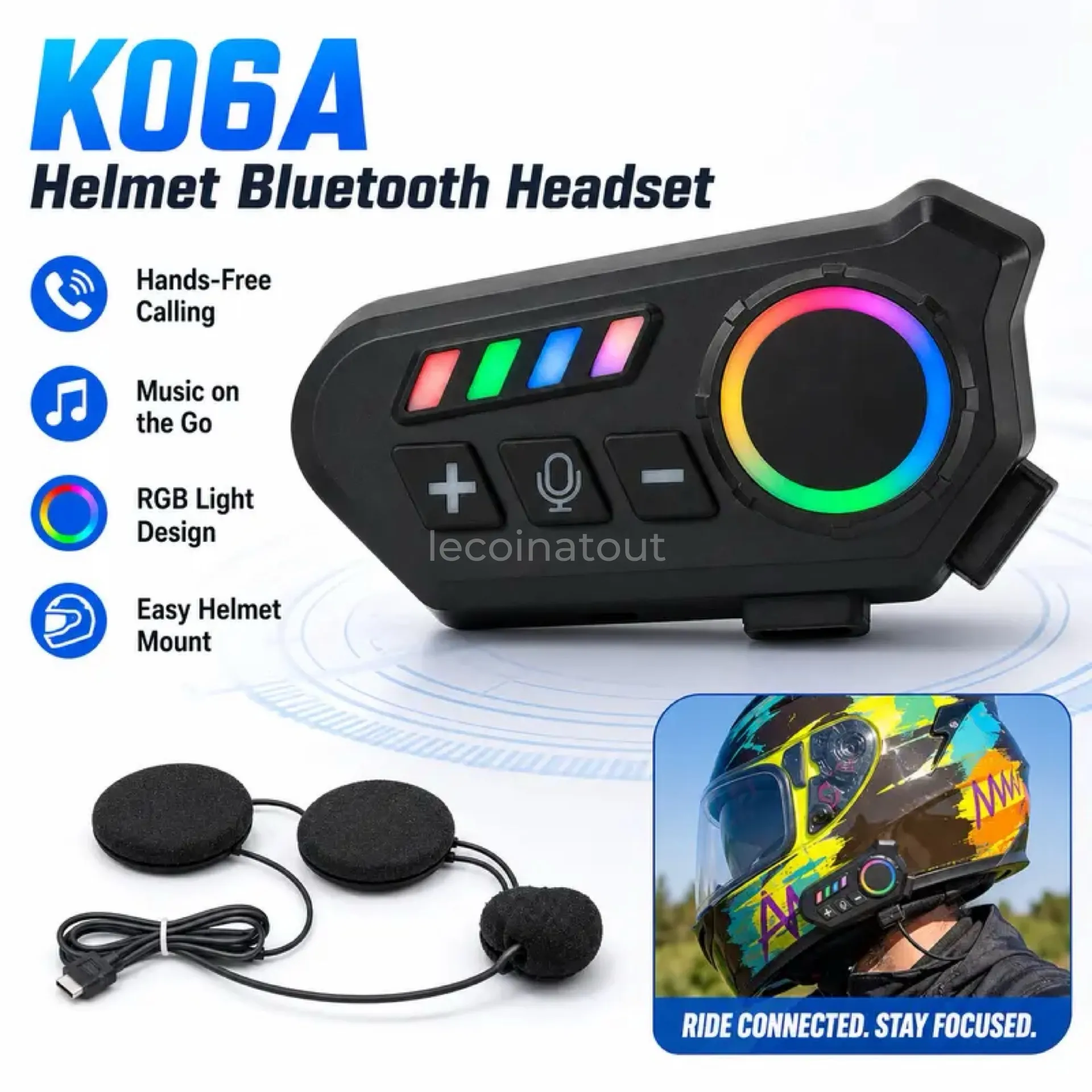Bluetooth pour Casque Motos, intercom K06A — photo 3, Pikine