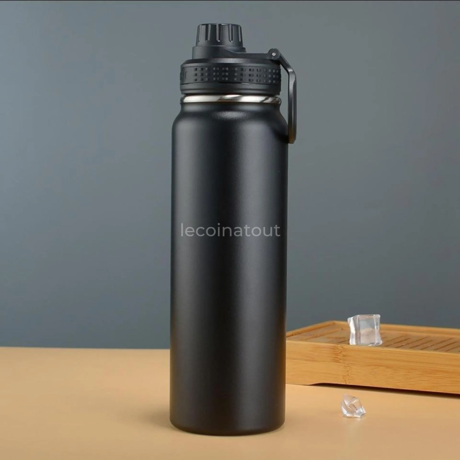 Gourde Isotherme Inox Noire Mate - Bouteille Thermos Sport — photo 1, HLM Hizbou Tarqiyyah