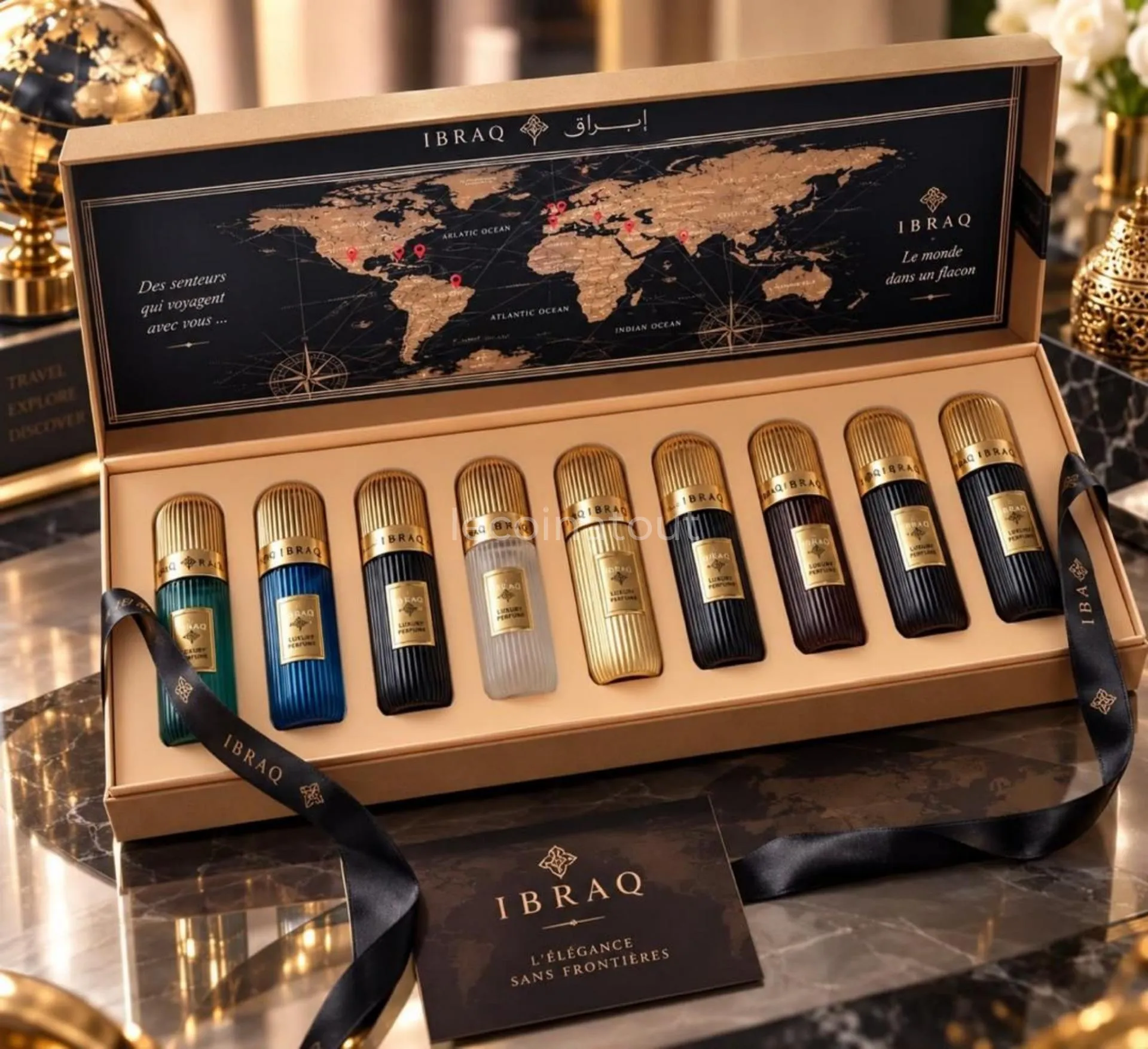 Coffret parfum tabaco ibraq 9 pieces — photo 1, Jaxaay-Parcelle-Niakoul Rap
