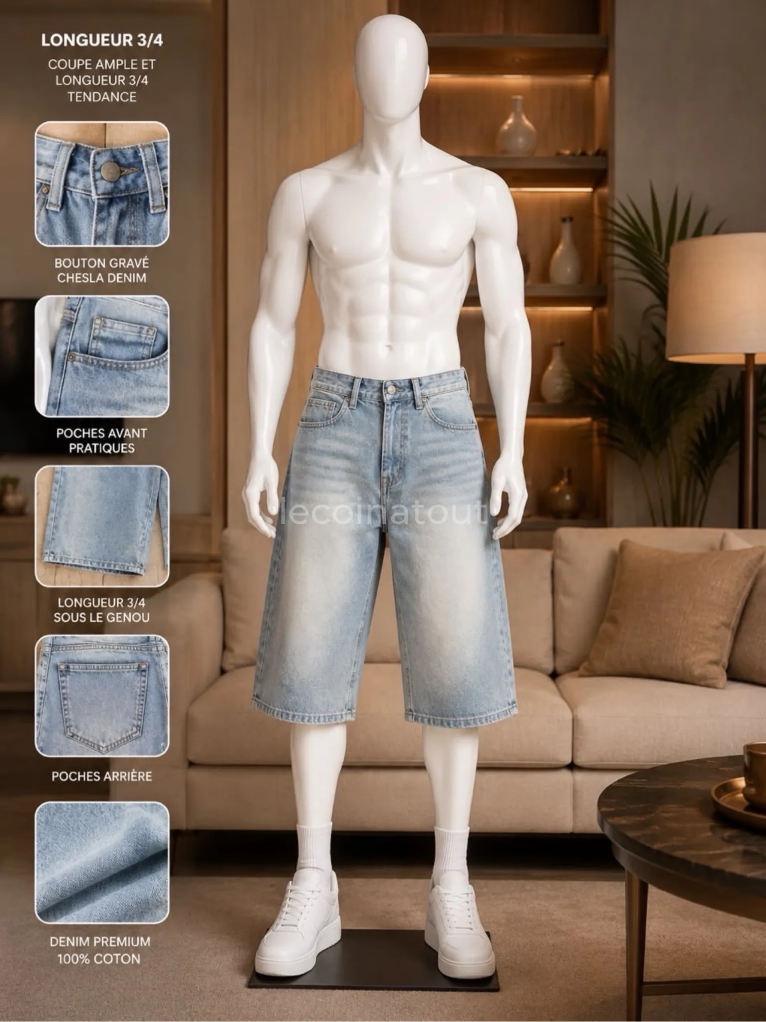 Jeans 3/4 original — photo 4, Yeumbeul