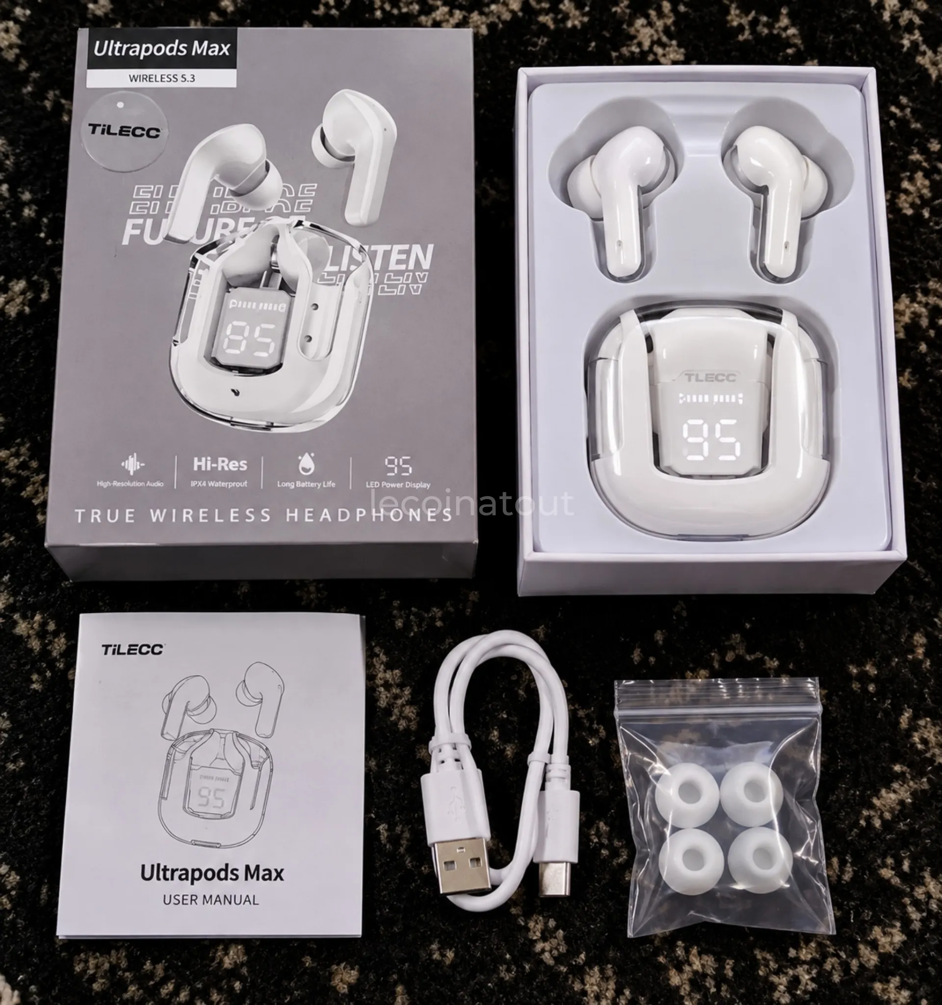Écouteurs sans fil TILECC Ultrapods Max Bluetooth 5.3 - Neuf — photo 1, Thiaroye sur Mer