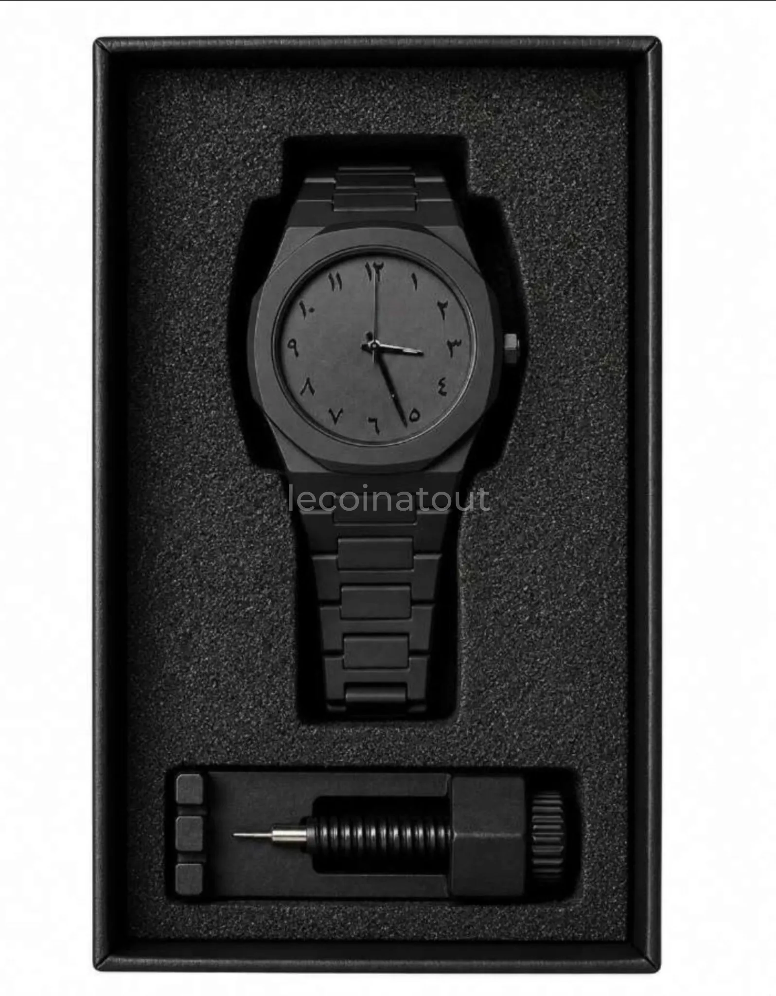 Montres Cadran Chiffres Arabes Noir Mat – Neuves avec Coffret — photo 2, Touba