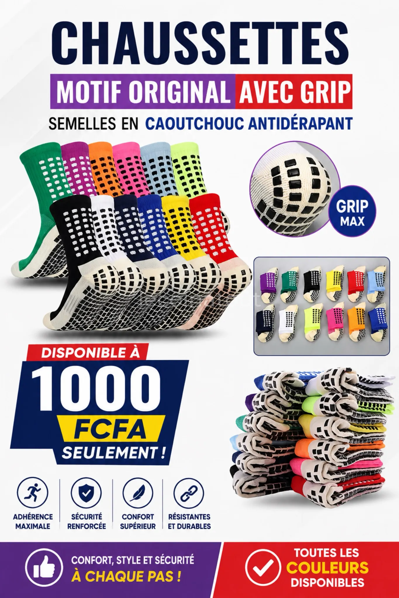 Chaussettes antidérapantes✅ — photo 2, Thiès