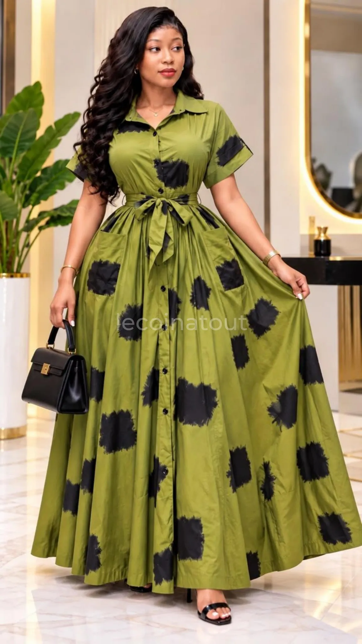 Robe de femme évasée de manches courtes — photo 3, Pikine