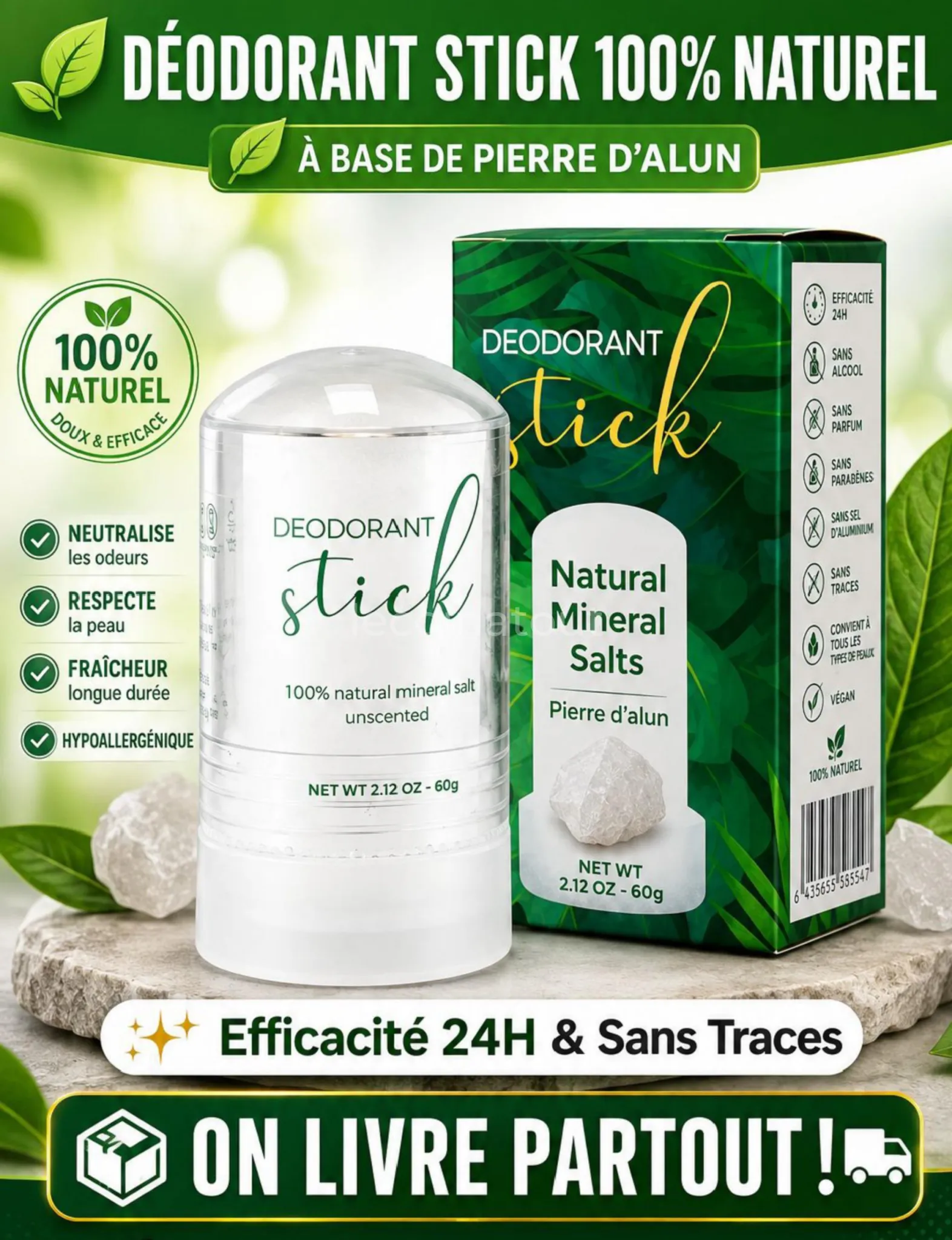 Déodorant stick à la pierre d'alun — photo 2, Dakar