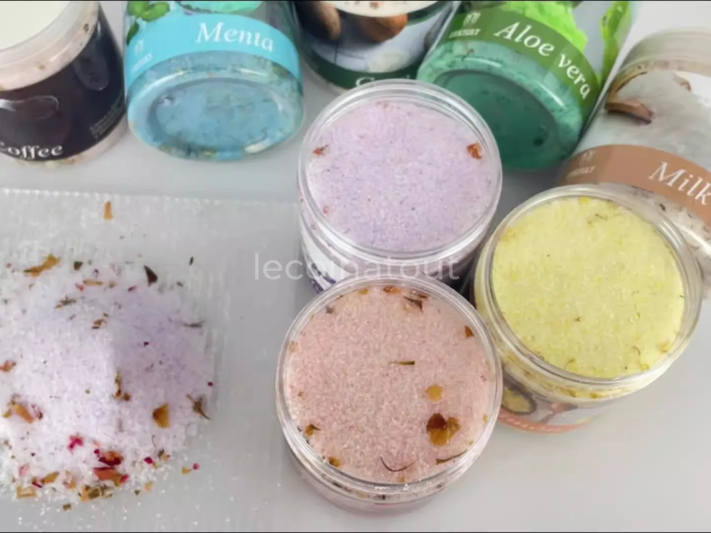 Lot de 3 sels de bain parfumés aux pétales — Menthe, Lait & Rose — photo 5, Dakar