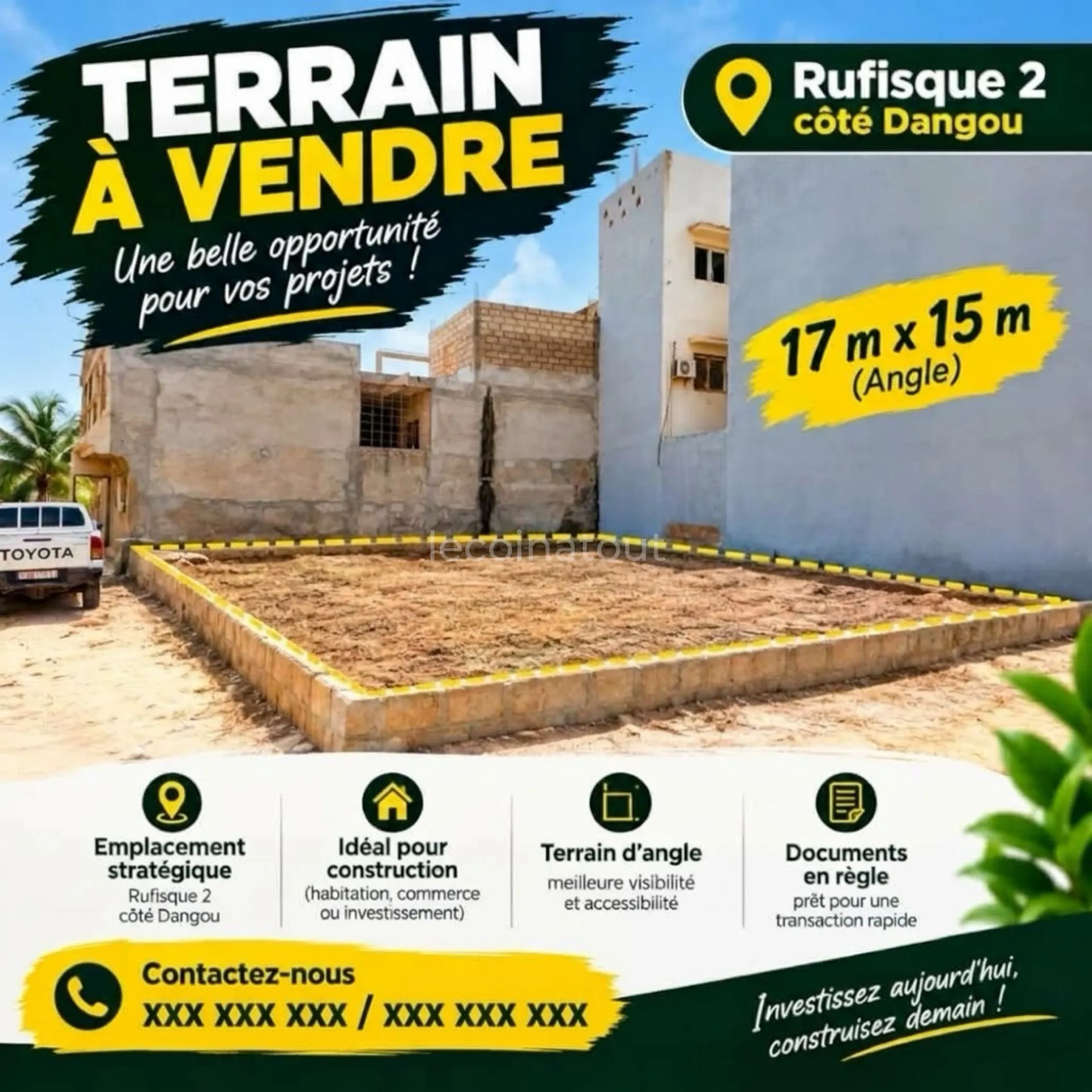 Terrain à Vendre — photo 1, Rufisque