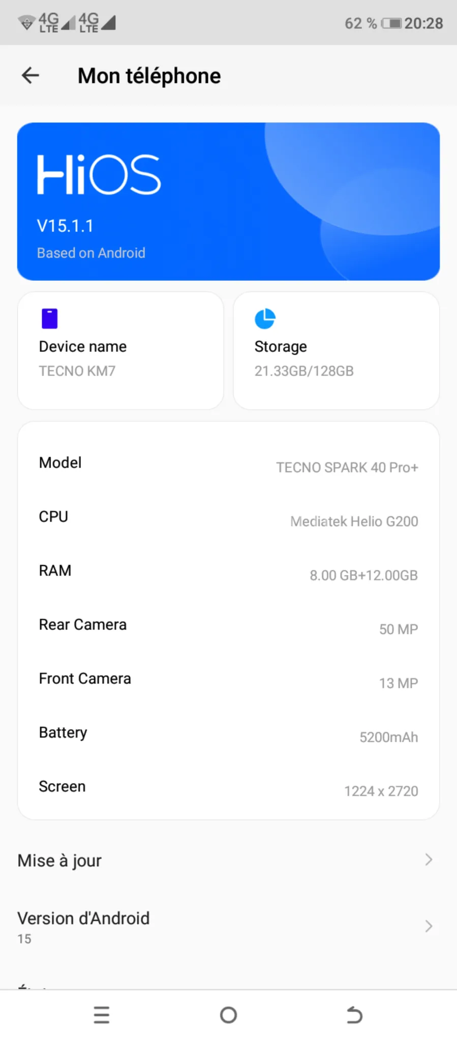 Tecno Spark 40 Pro+ 128Go / 8Go RAM - Tâche Écran — photo 2, Rufisque