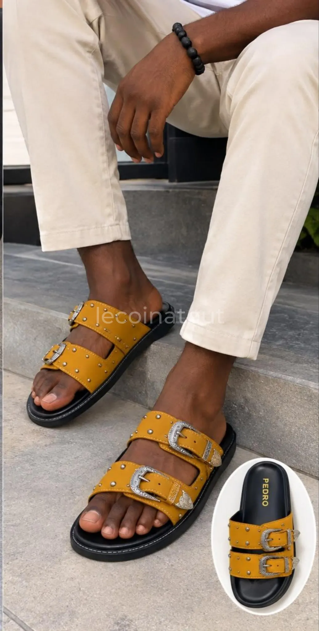Sandales Homme Pedro à Boucles et Rivets - Plusieurs Coloris Neufs — photo 3, Dakar