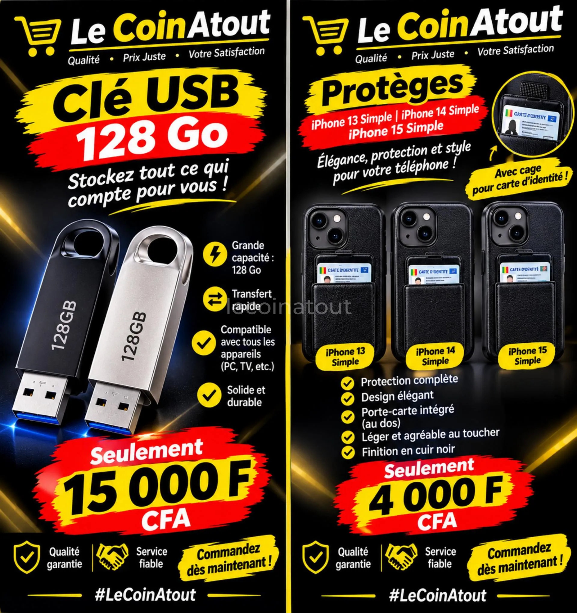 Protège noir et clé usb de 128gb — photo 1, Pout
