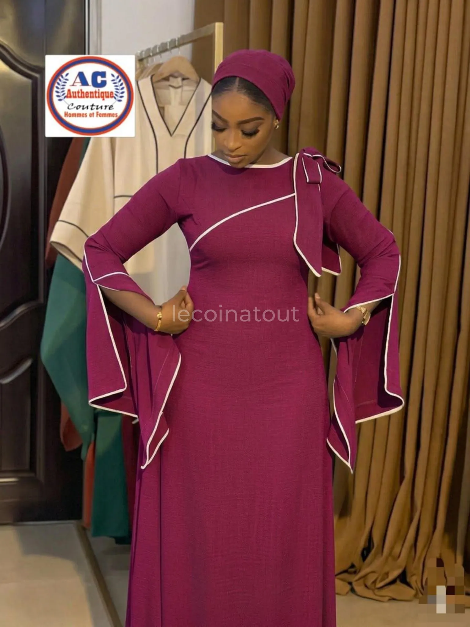 Ensemble Robe Longue et Foulard Chic - Tissu de Qualité — photo 4, Rufisque