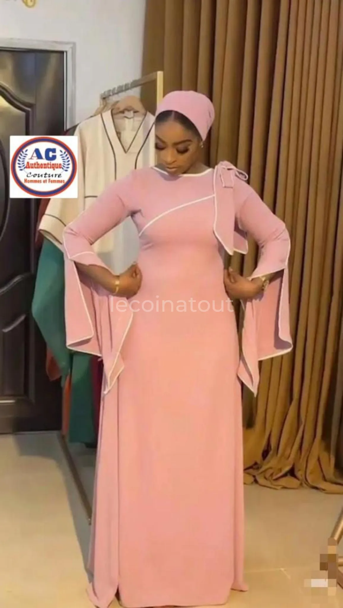Ensemble Robe Longue et Foulard Chic - Tissu de Qualité — photo 2, Rufisque