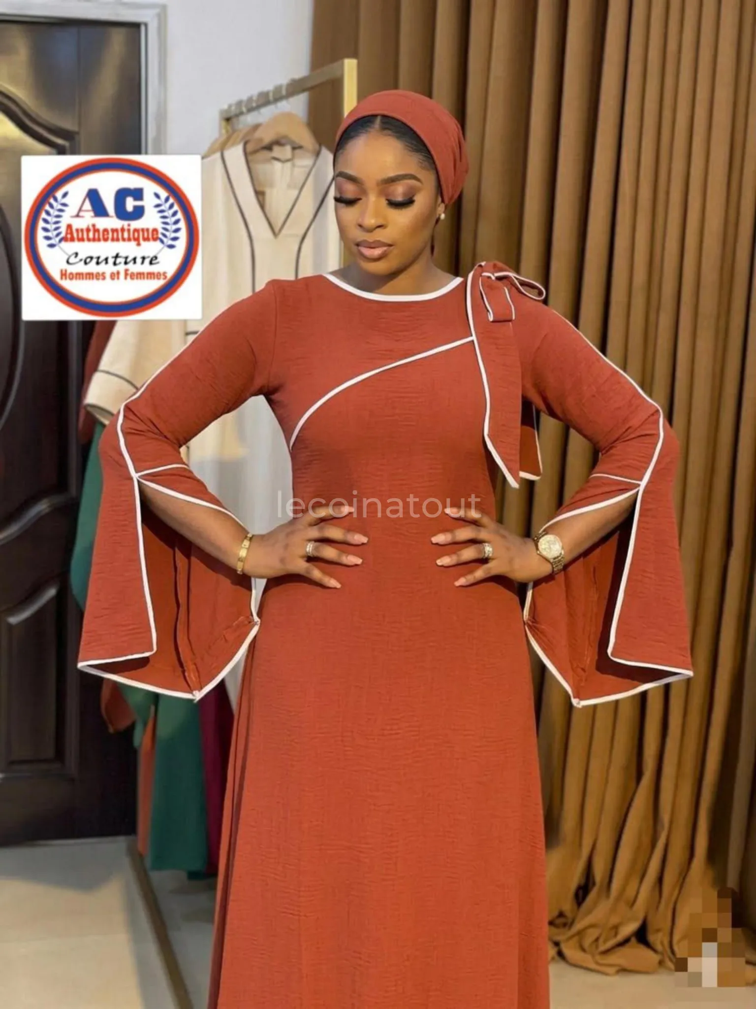 Ensemble Robe Longue et Foulard Chic - Tissu de Qualité — photo 3, Rufisque