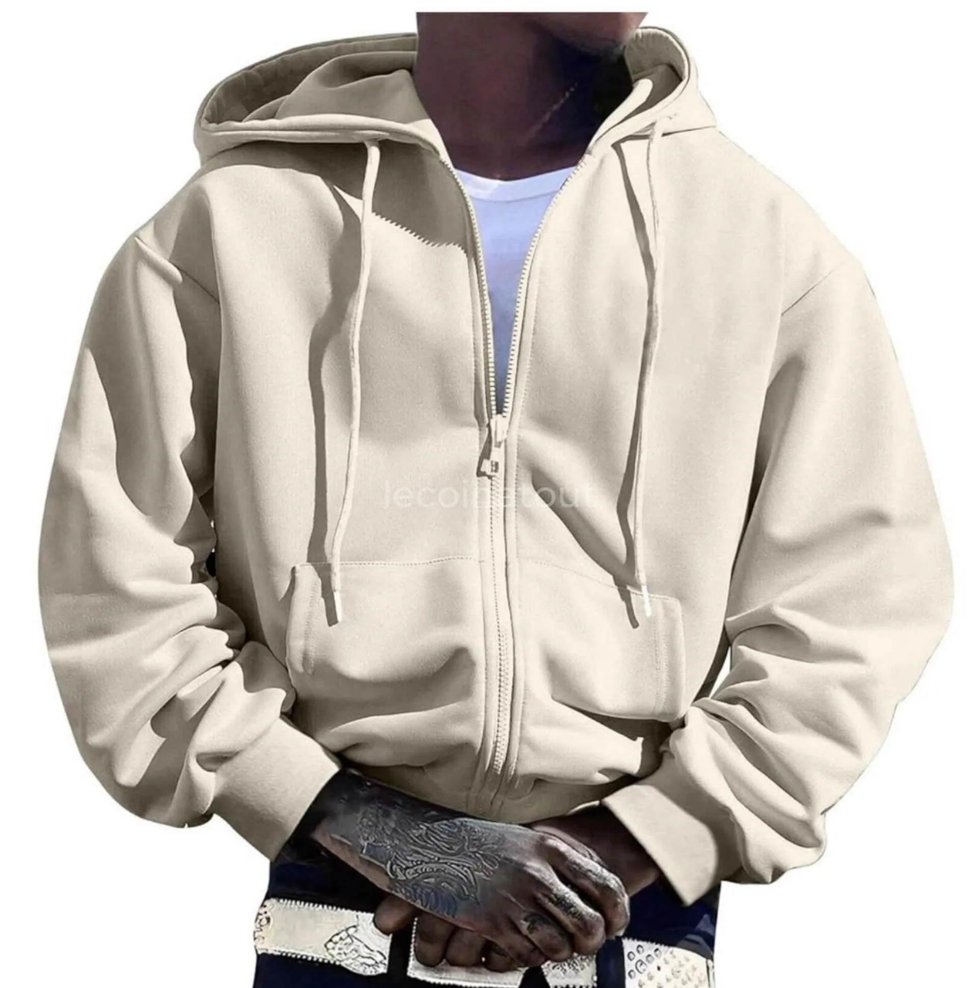 Sweat à Capuche Zippé Homme Coupe Oversize - Bon État — photo 3, Dakar