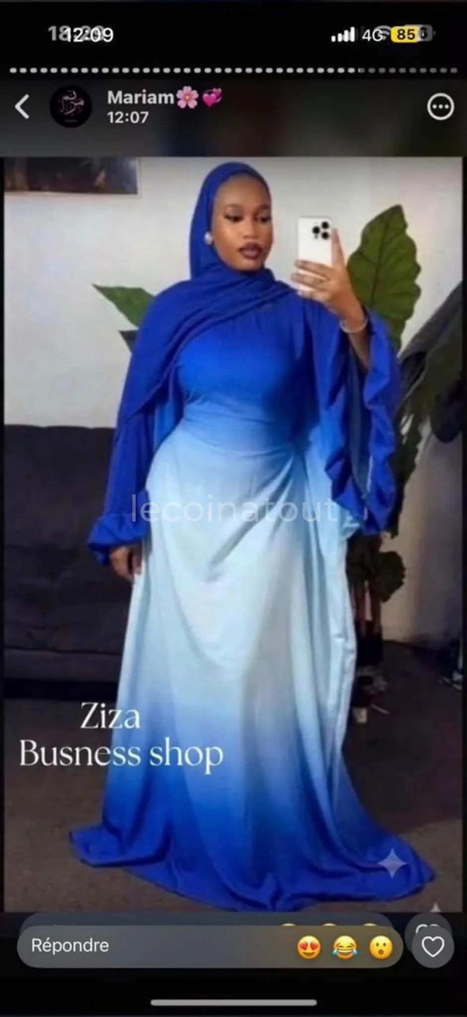 Robe Abaya Papillon Dégradée avec Voile Assorti - Neuf — photo 2, Dakar