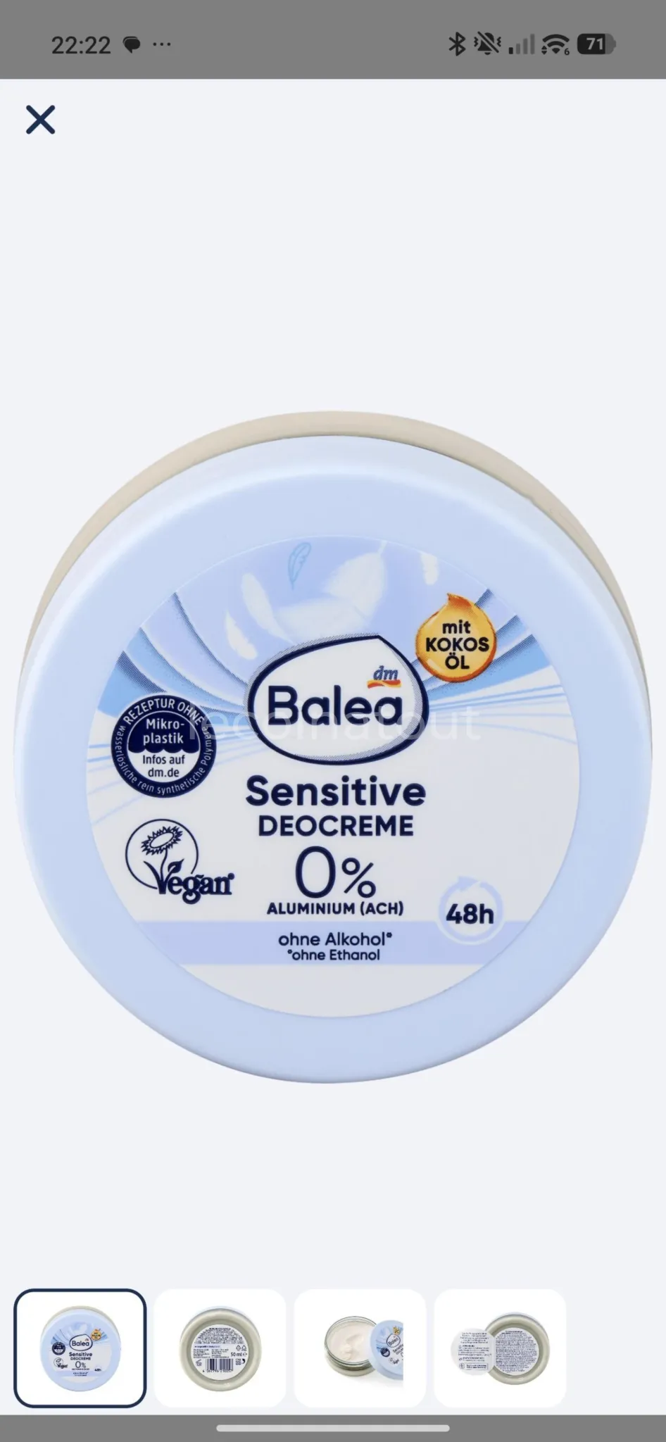Crème Déodorante Balea 50ml 48h Sans Aluminium Sensitive & Framboise — photo 3, Dakar