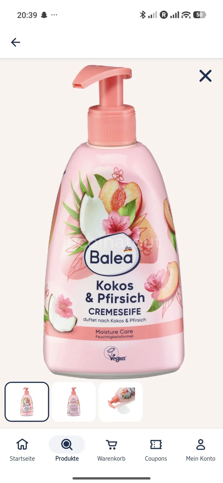 Crème Lavante Mains Balea Noix de Coco & Pêche 500 ml - Neuf — photo 1, Dakar